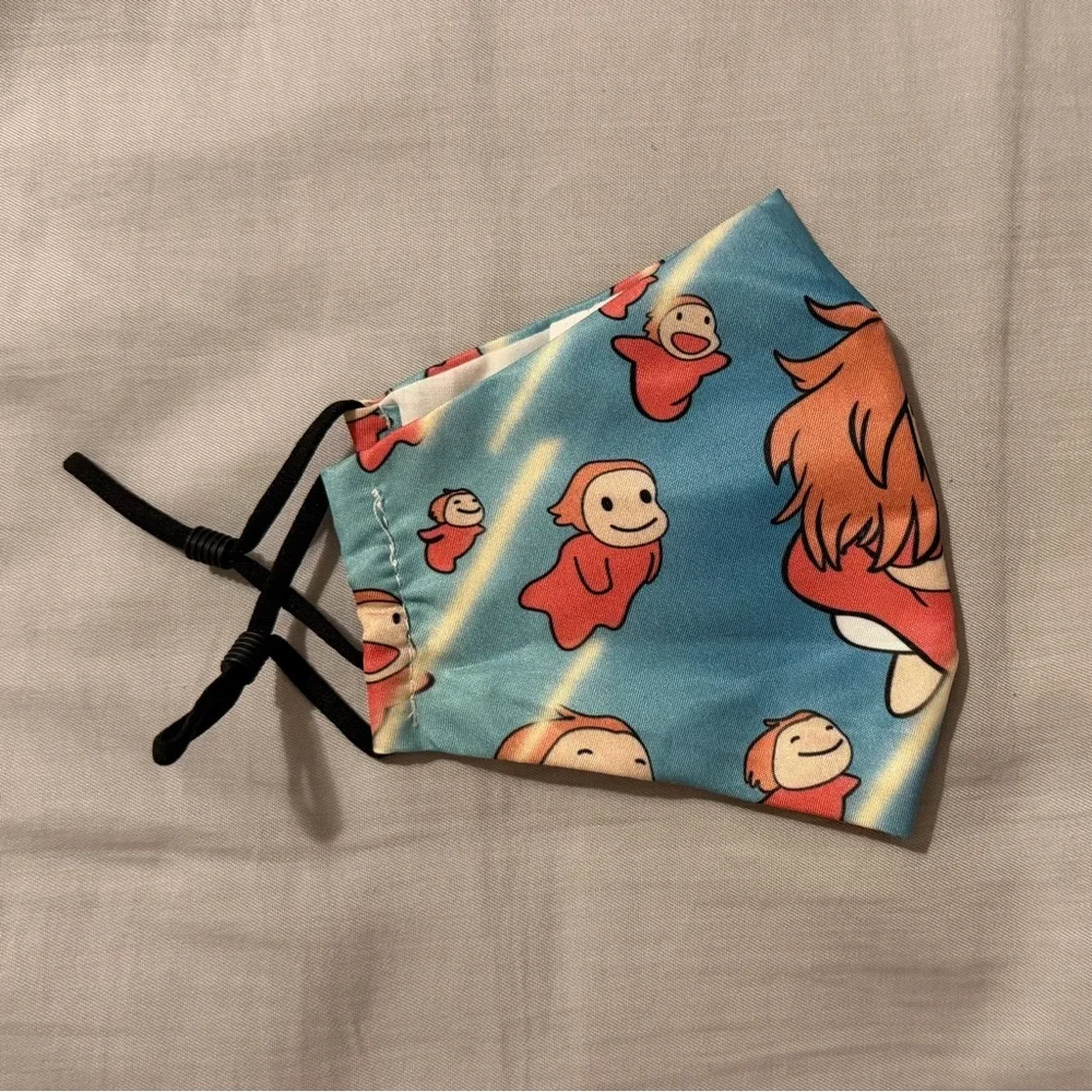 3 Adjustable Studio Ghibli Anime Fabric Face Masks - Spirited Away & Ponyo